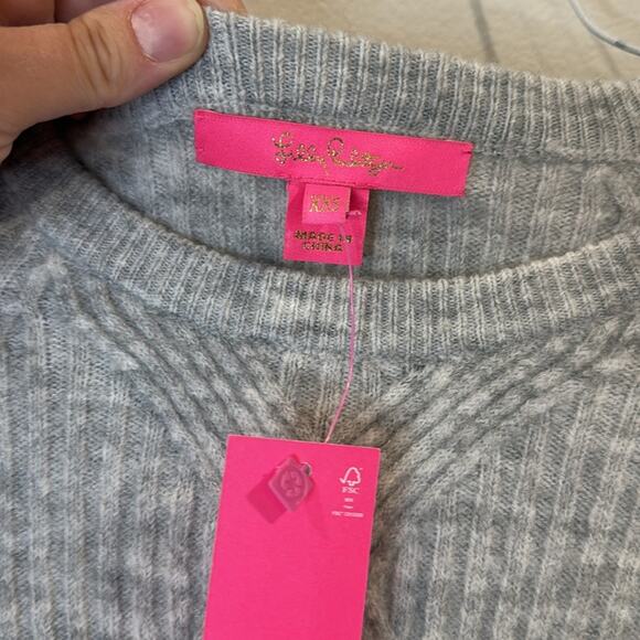 NWT Lilly Pulitzer Arienza Dolman Heathered Lunar Gray Knit Sweater Size XXS - Picture 4 of 9